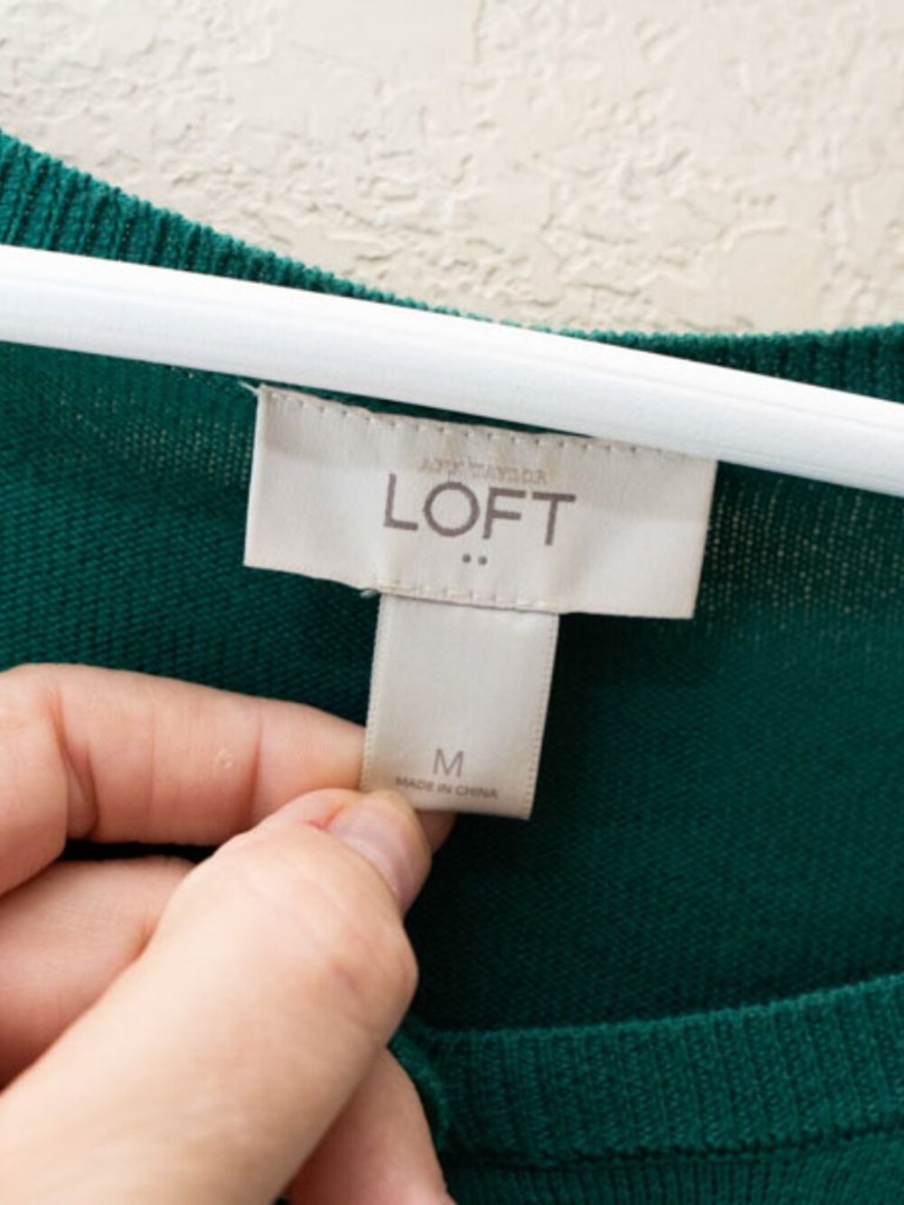 LOFT Green Cardigan M Button Front Cotton Sweater Lightweight Classic Preppy - Picture 2 of 12